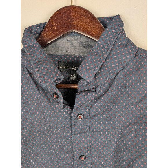 Beverly Hills Polo Club Mens Button-Up Shirt 2XL Geometric Print Long Sleeve - Picture 1 of 10